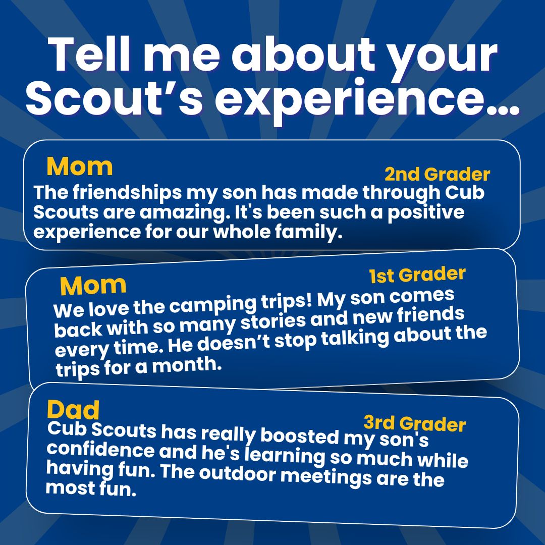 Parent and Scout sharing a positive Cub Scout experience